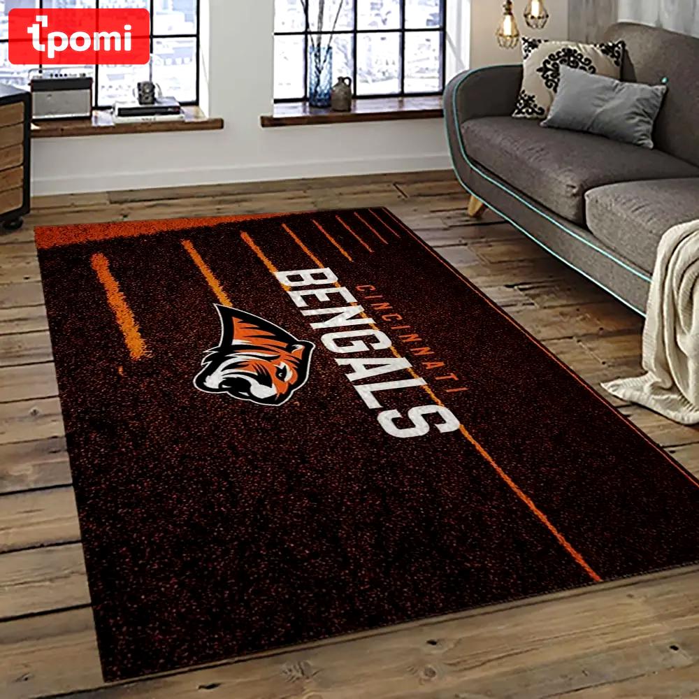 Nfl cincinnati bengals football team logo sport carpet area rug who dey nation gift for friends cnns32 Rectangle Rug