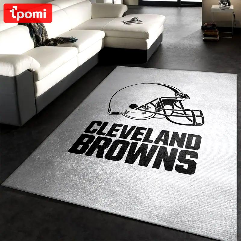 Nfl cleveland browns area rug football rug carpet floor decor home decor 24 Rectangle Rug
