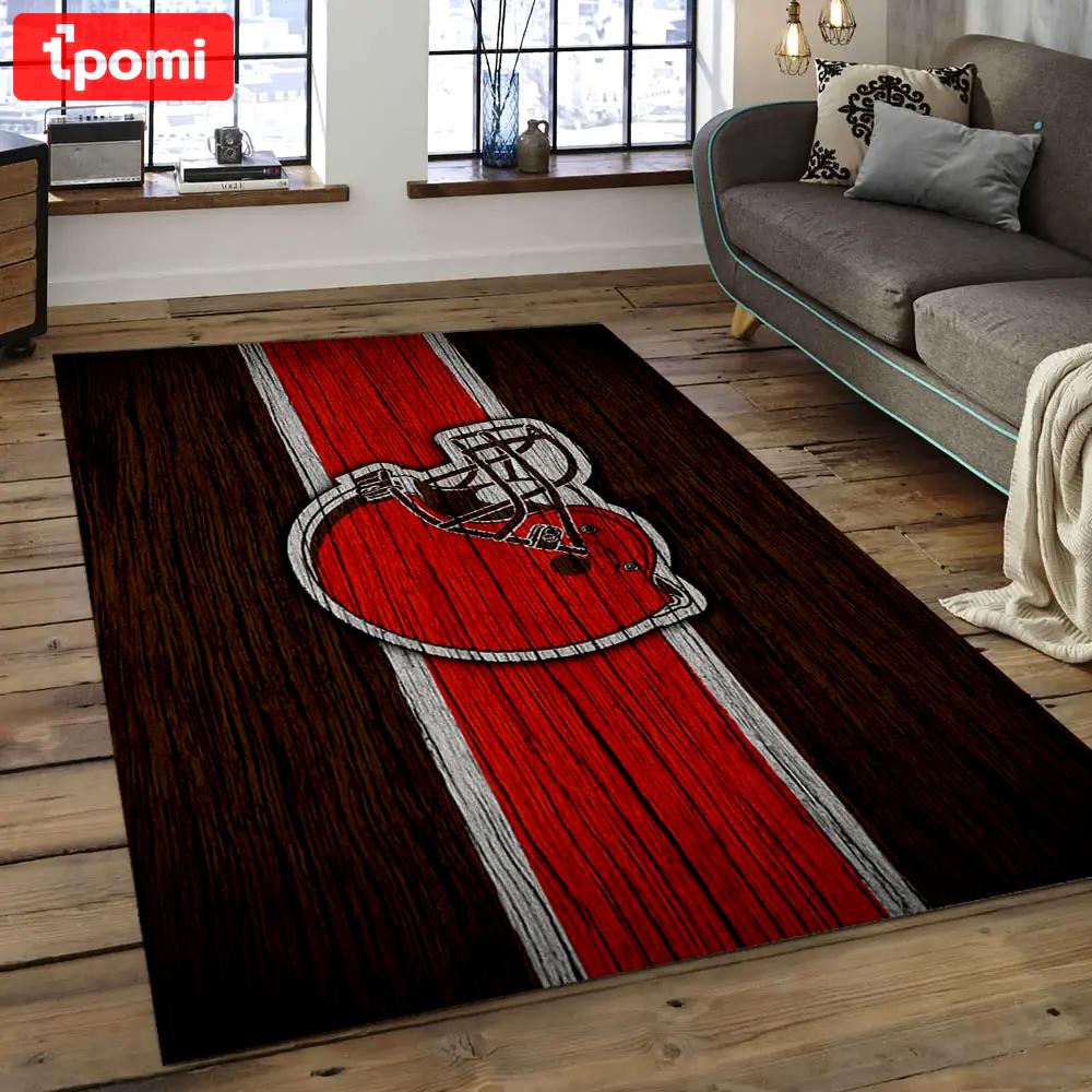 Nfl cleveland browns football team logo rectangle area rug clb10 Rectangle Rug