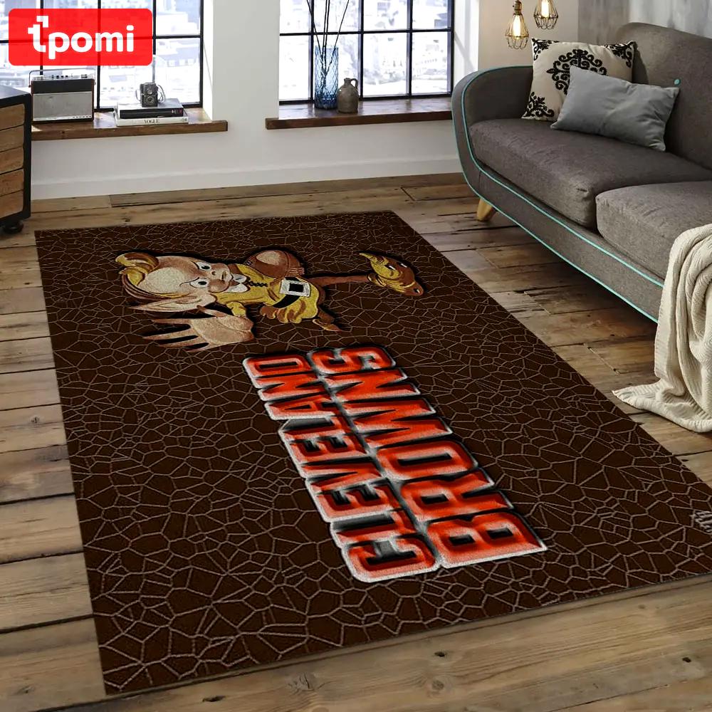 Nfl cleveland browns football team logo rectangle area rug clb21 Rectangle Rug