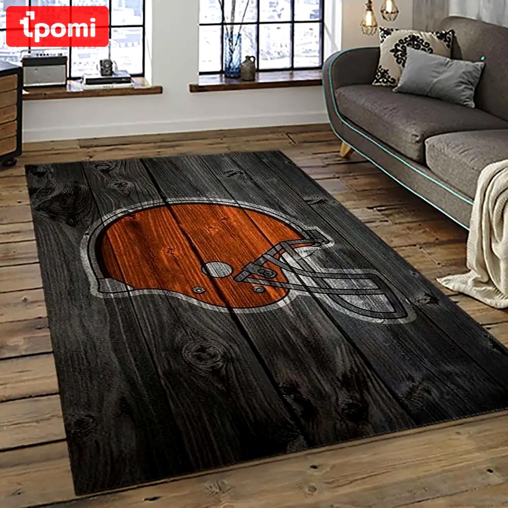 Nfl cleveland browns football team logo sport carpet rectangle area rug for living room cb23 Rectangle Rug
