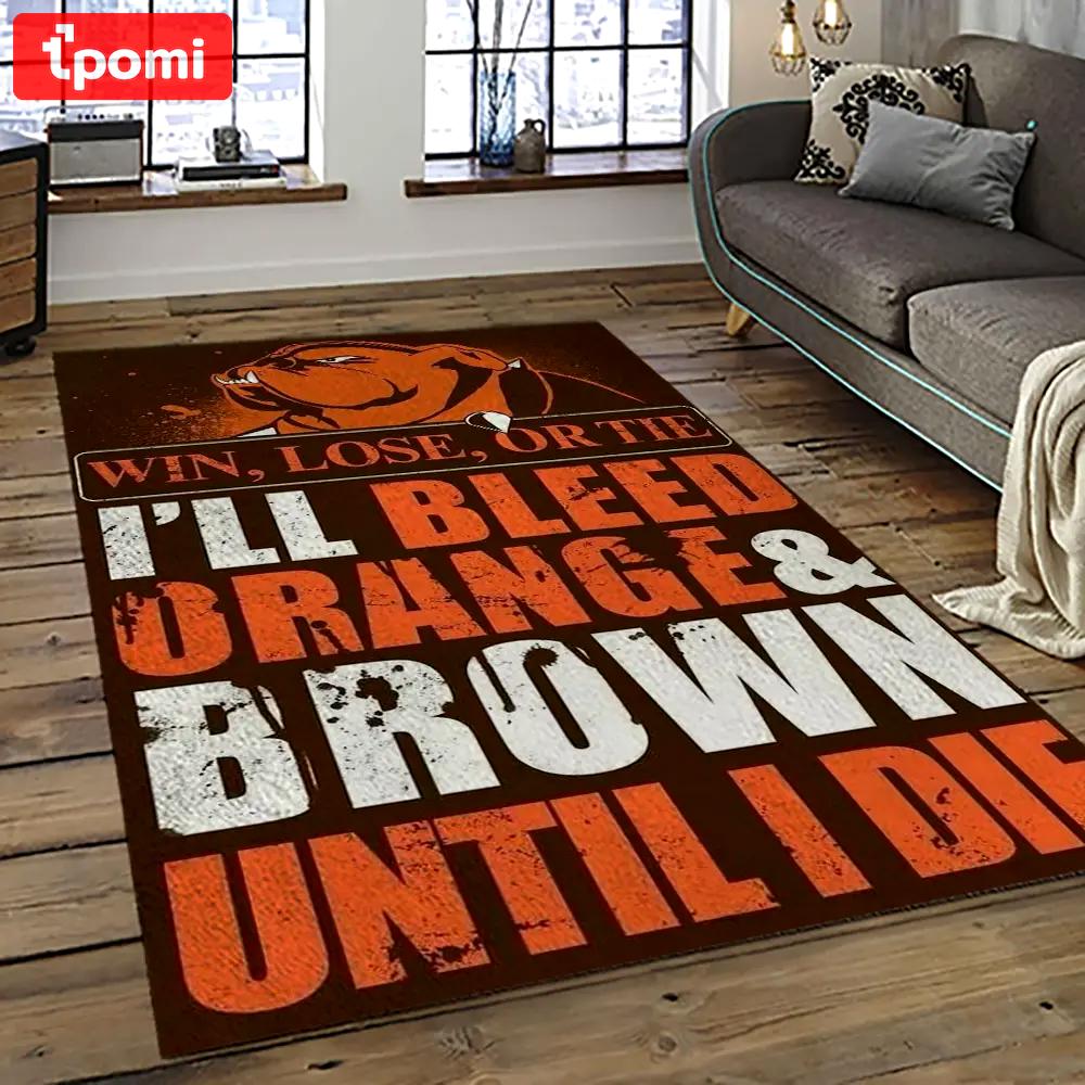 Nfl cleveland browns football team logo sport carpet rectangle area rug for living room cb25 Rectangle Rug