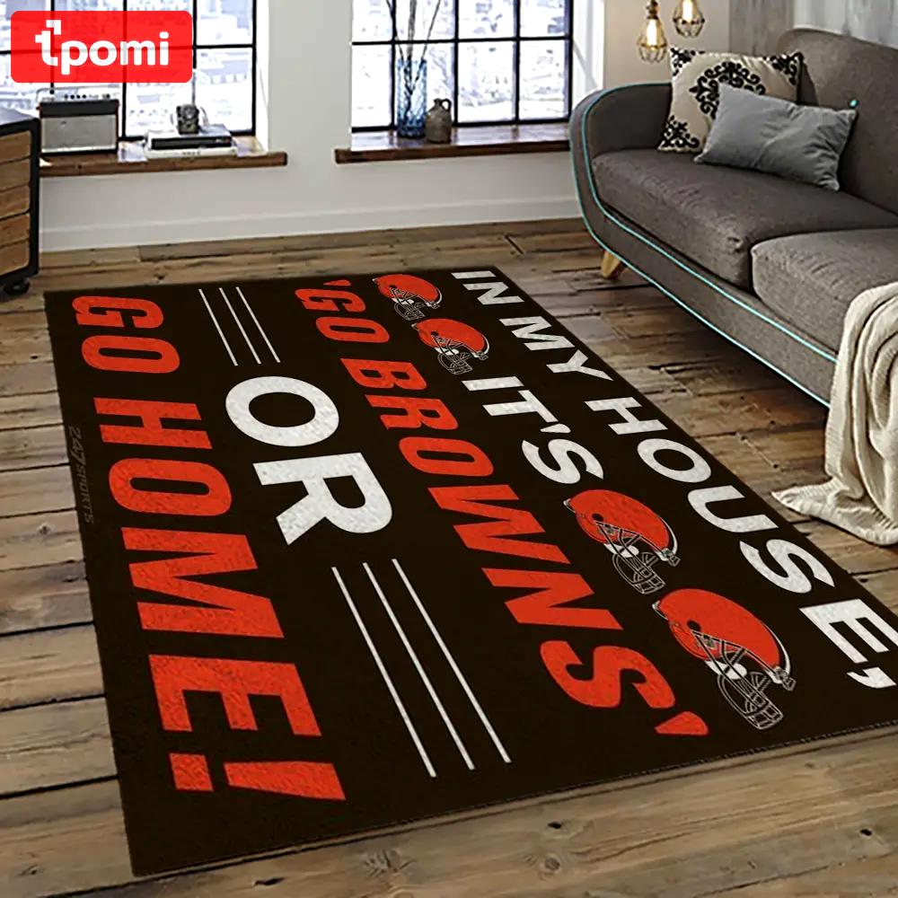 Nfl cleveland browns football team logo sport carpet rectangle area rug for living room cb27 Rectangle Rug