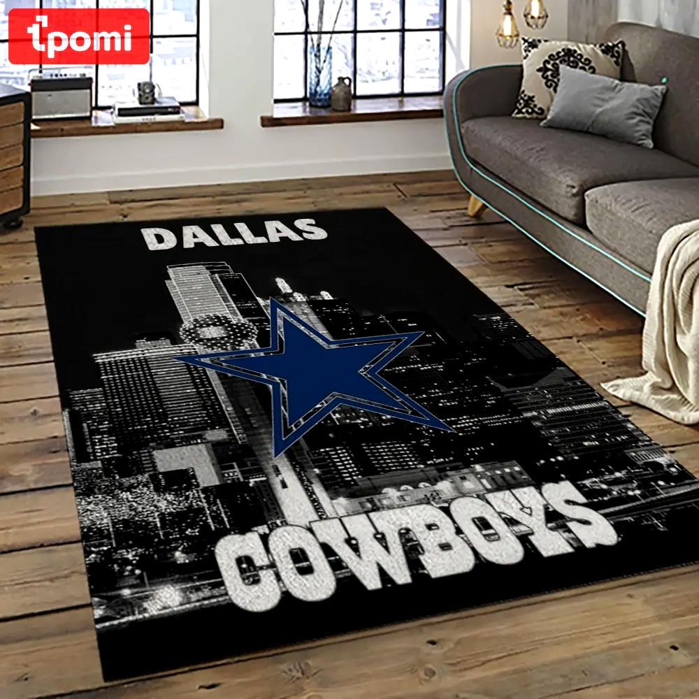 Nfl dallas cowboy football team logo sport carpet rectangle area rug for living room dc21 Rectangle Rug