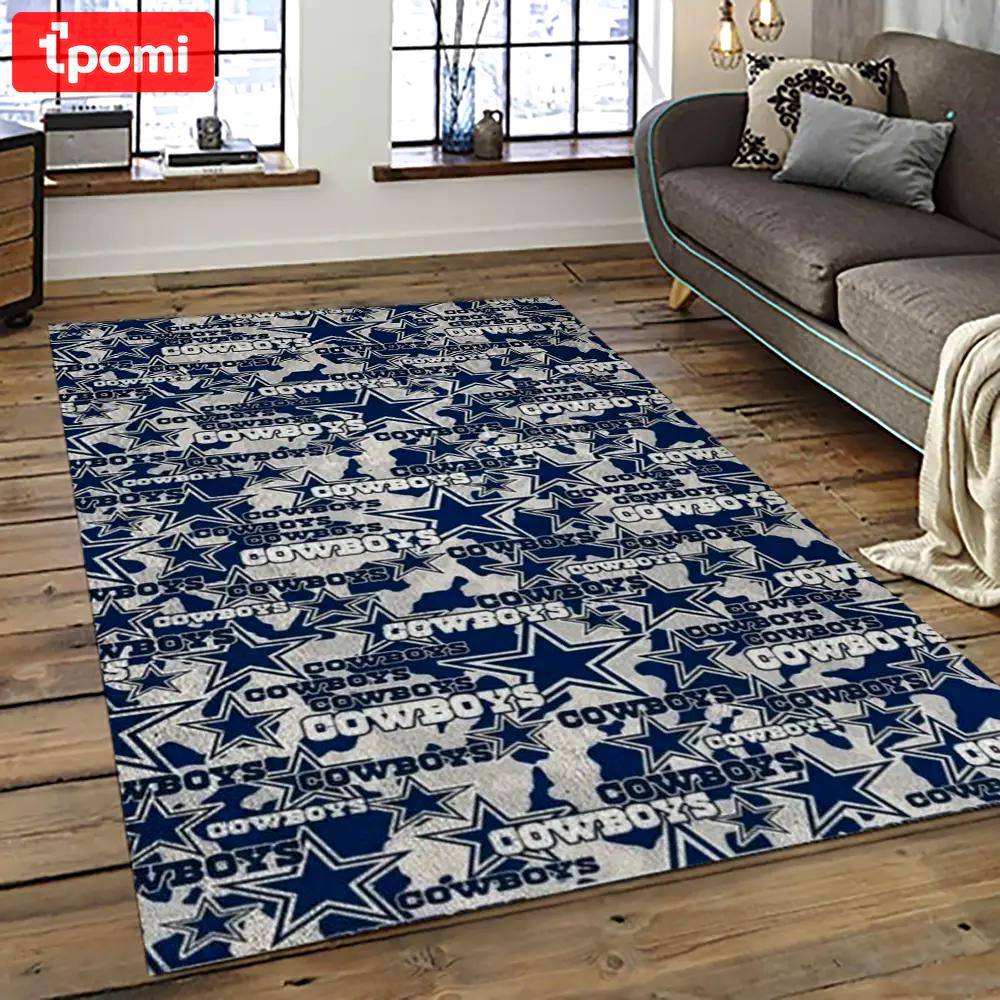 Nfl dallas cowboy football team logo sport carpet rectangle area rug for living room dc26 Rectangle Rug