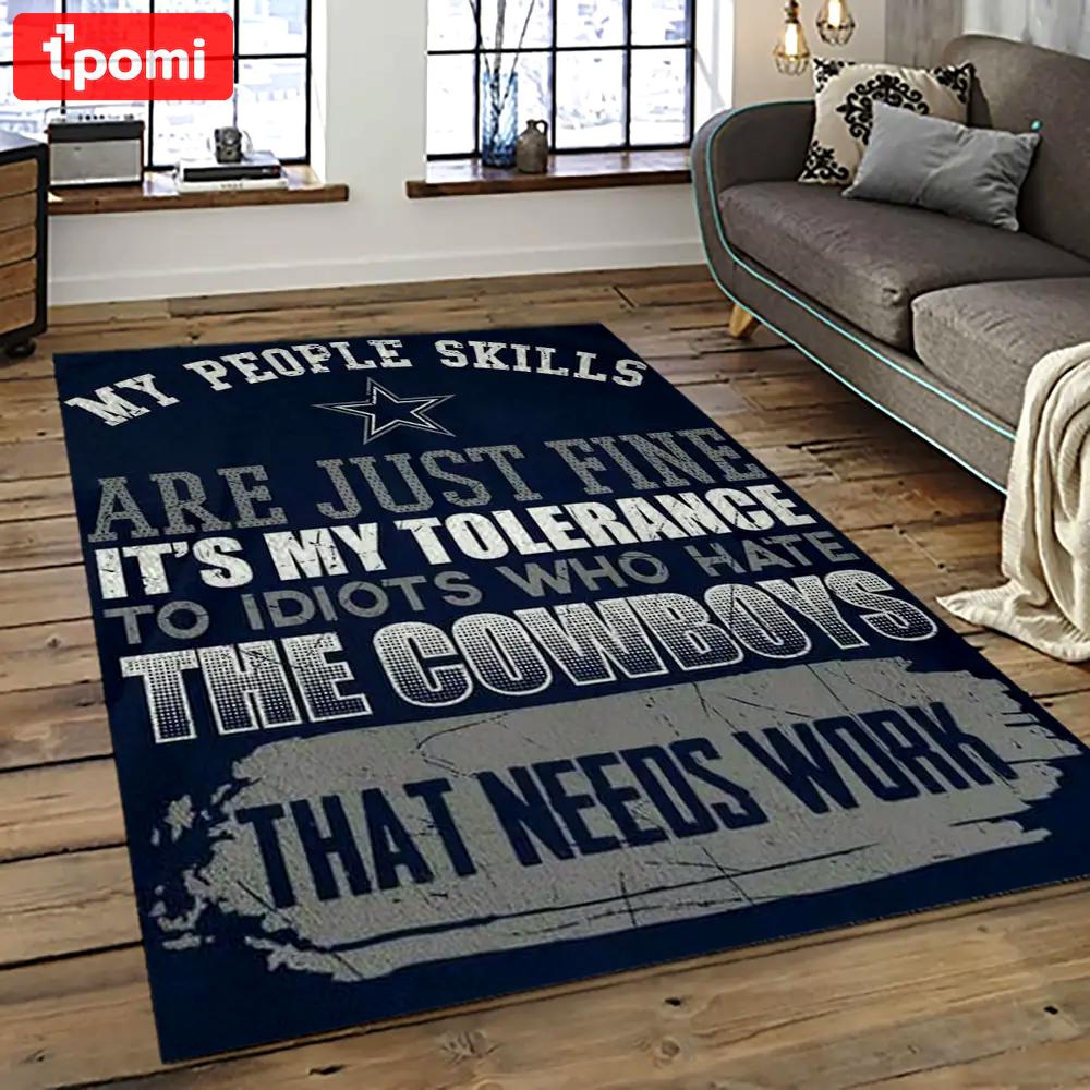 Nfl dallas cowboy football team logo sport carpet rectangle area rug for living room dc30 Rectangle Rug