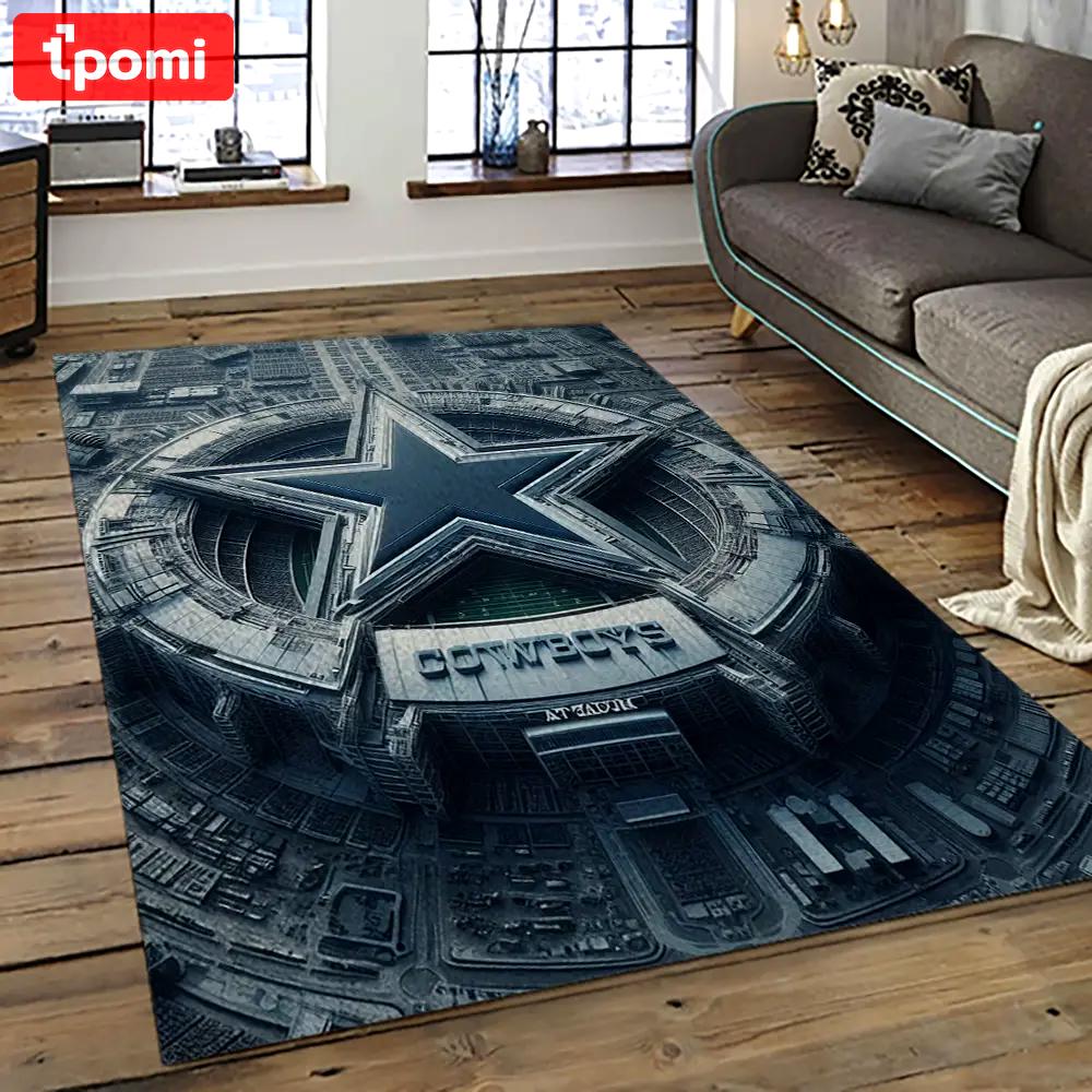Nfl dallas cowboy football team logo sport carpet rectangle area rug for living room dc52 Rectangle Rug