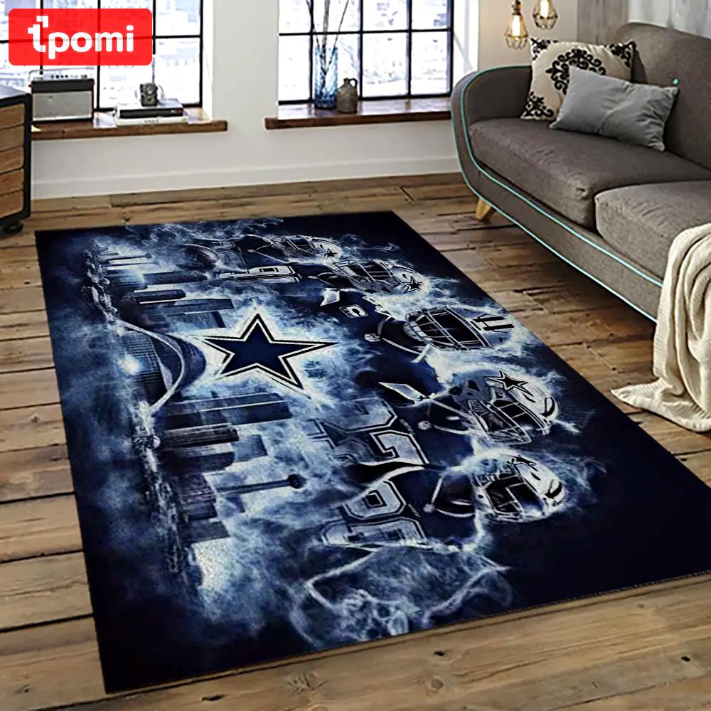 Nfl dallas cowboy football team logo sport carpet rectangle area rug for living room dc59 Rectangle Rug
