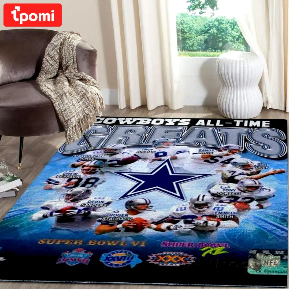 Nfl dallas cowboys football team area rug living room rug home decors 2 Rectangle Rug
