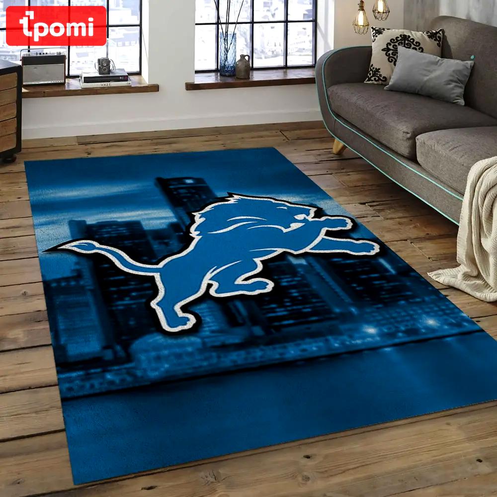 Nfl detroit lions football team logo rectangle area rug dl02 Rectangle Rug