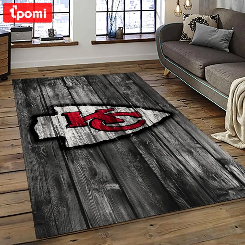 Nfl kansas city chiefs football team logo sport carpet area rug home decor best gift for friends kscc81 Rectangle Rug