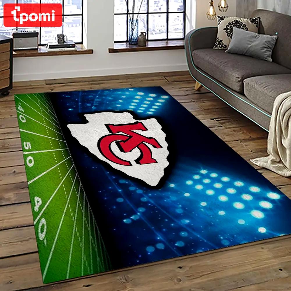 Nfl kansas city chiefs football team logo sport carpet area rug home decor best gift for friends kscc83 Rectangle Rug