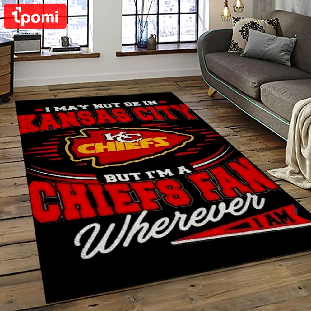 Nfl kansas city chiefs football team logo sport carpet rectangle area rug for living room kcc61 Rectangle Rug