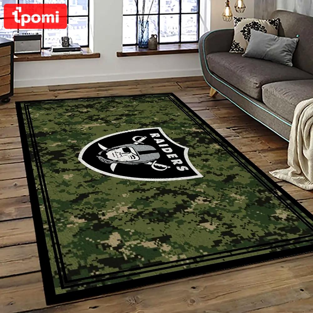 Nfl las vegas raiders football team logo sport carpet area rug home decor best gift for friends lvr51 Rectangle Rug