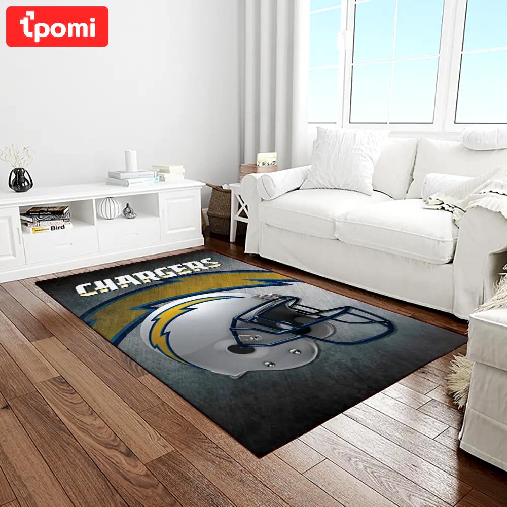 Nfl los angeles chargers football team logo rectangle area rug lac34 Rectangle Rug