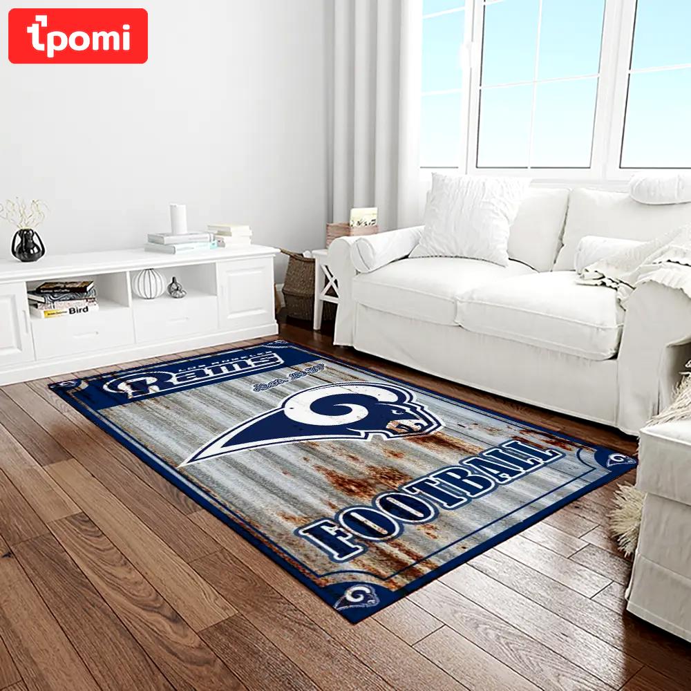 Nfl los angeles rams football team logo rectangle area rug lar02 Rectangle Rug