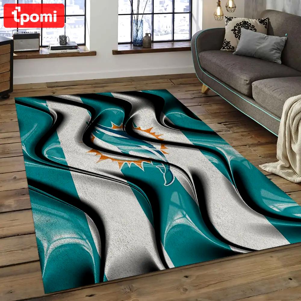Nfl miami dolphins football team logo rectangle area rug mmd29 Rectangle Rug