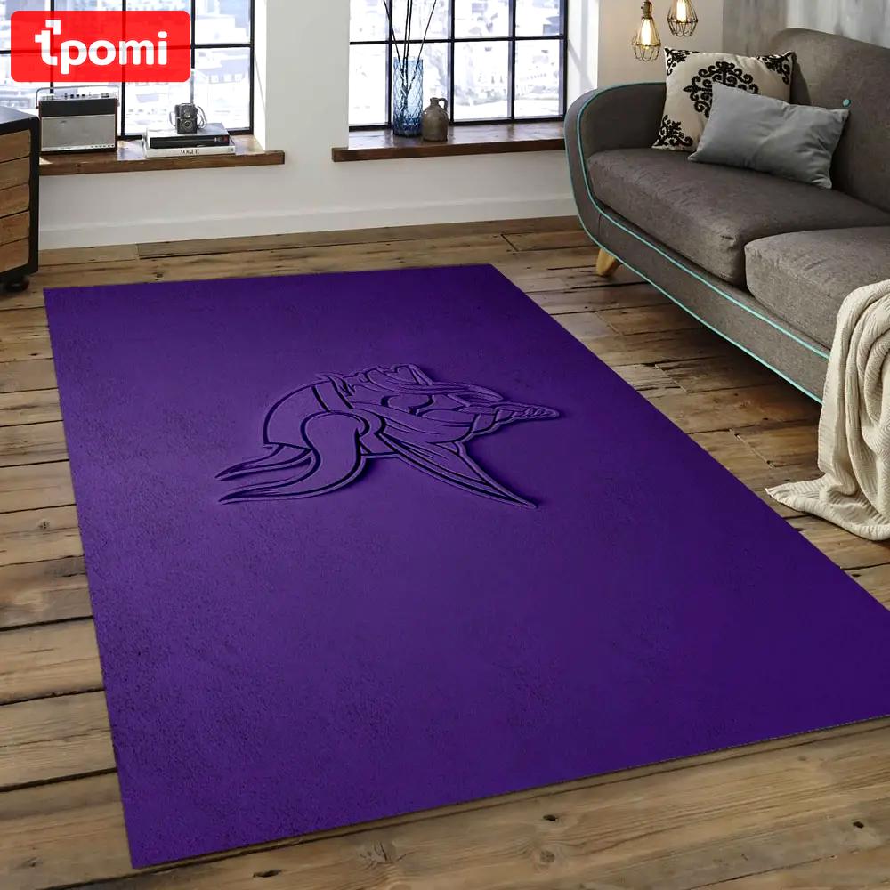Nfl minnesota vikings football team logo rectangle area mv14 Rectangle Rug