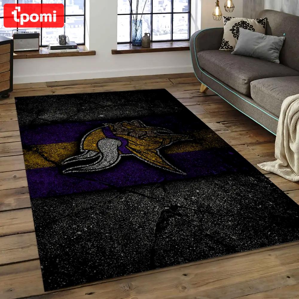 Nfl minnesota vikings football team logo rectangle area mv36 Rectangle Rug