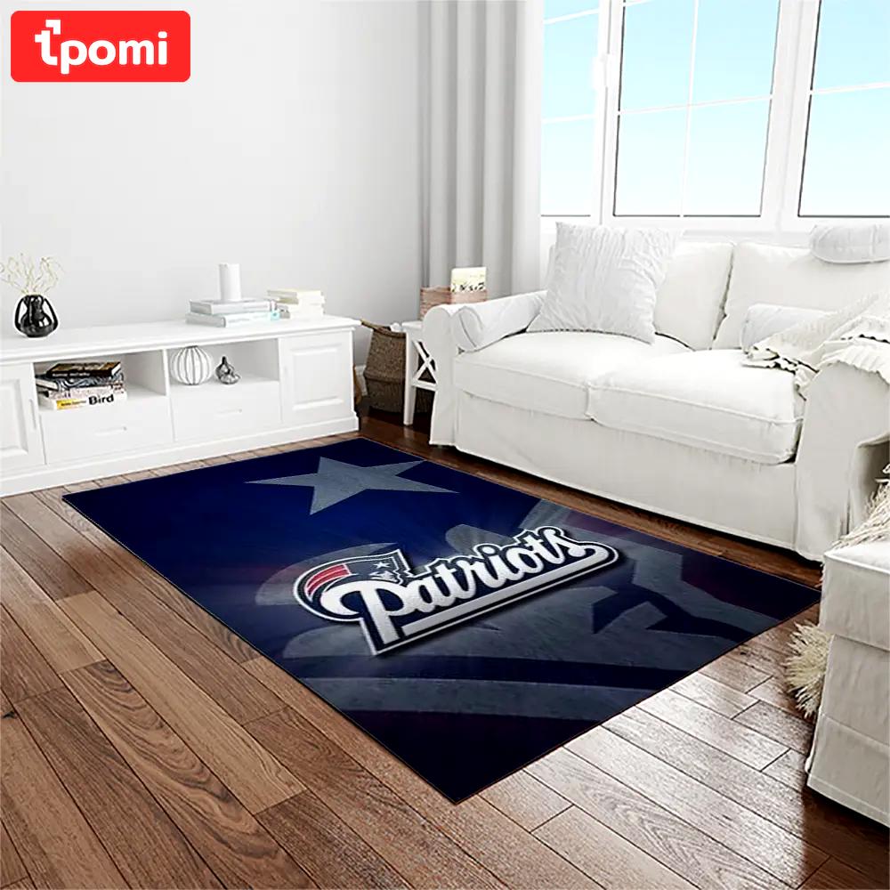 Nfl new england patriots football team logo rectangle area rug nep30 Rectangle Rug