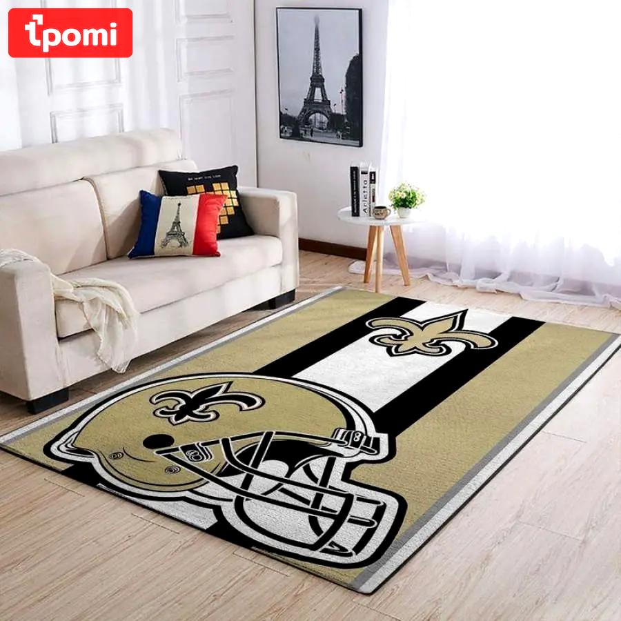 Nfl new orleans saints football team logo carpet rug living room 200305184 Rectangle Rug
