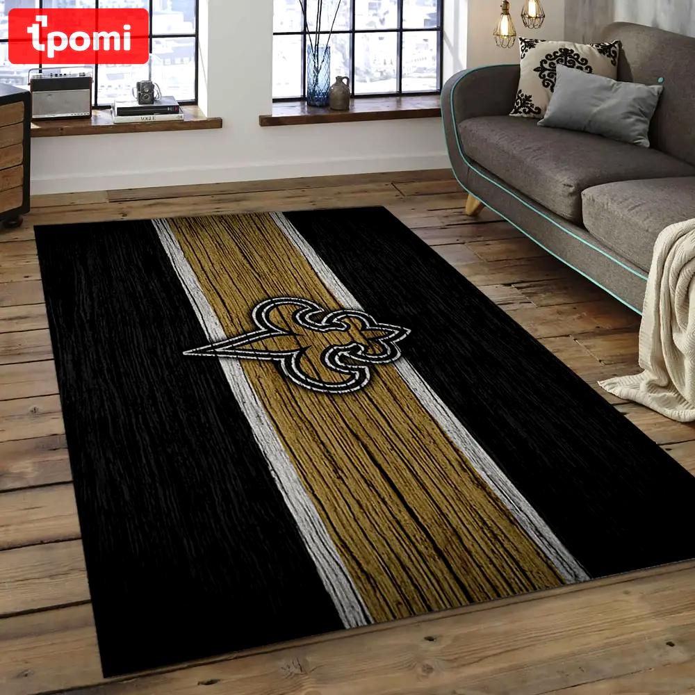 Nfl new orleans saints football team logo rectangle area rug nos08 Rectangle Rug
