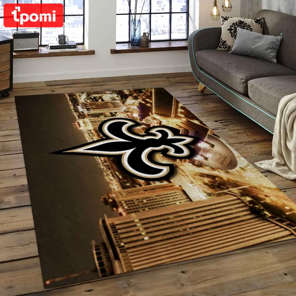 Nfl new orleans saints football team logo rectangle area rug nos58 Rectangle Rug