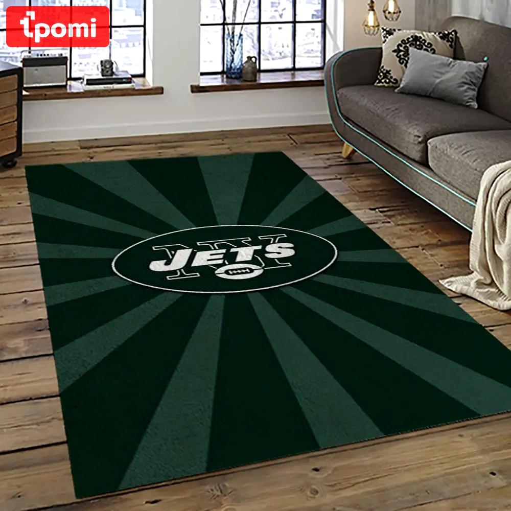 Nfl new york jets football team logo sport carpet rectangle area rug for living room nyj11 Rectangle Rug