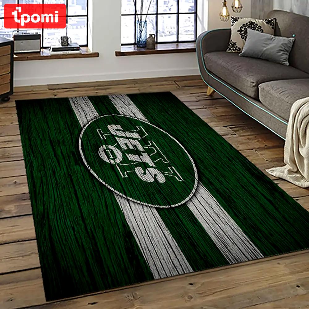 Nfl new york jets football team logo sport carpet rectangle area rug for living room nyj43 Rectangle Rug