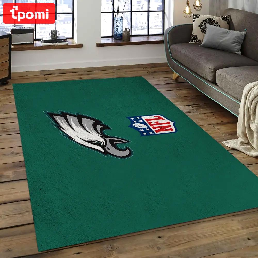 Nfl philadelphia eagles football team logo rectangle area rug pe13 Rectangle Rug