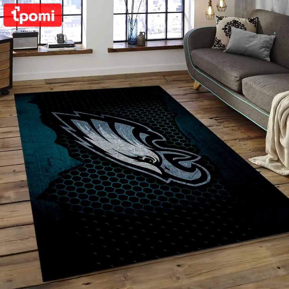 Nfl philadelphia eagles football team logo rectangle area rug pe17 Rectangle Rug
