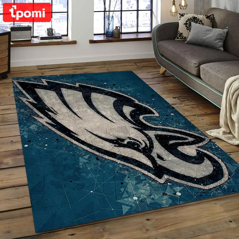 Nfl philadelphia eagles football team logo rectangle area rug pe36 Rectangle Rug