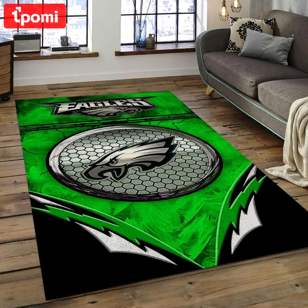 Nfl philadelphia eagles football team logo rectangle area rug pe37 Rectangle Rug