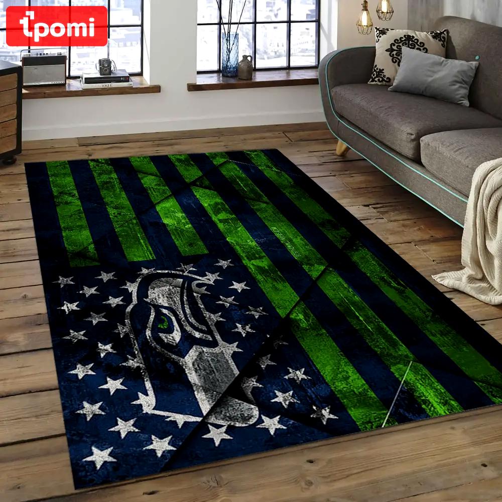 Nfl seattle seahawks football team logo rectangle area rug ss11 Rectangle Rug