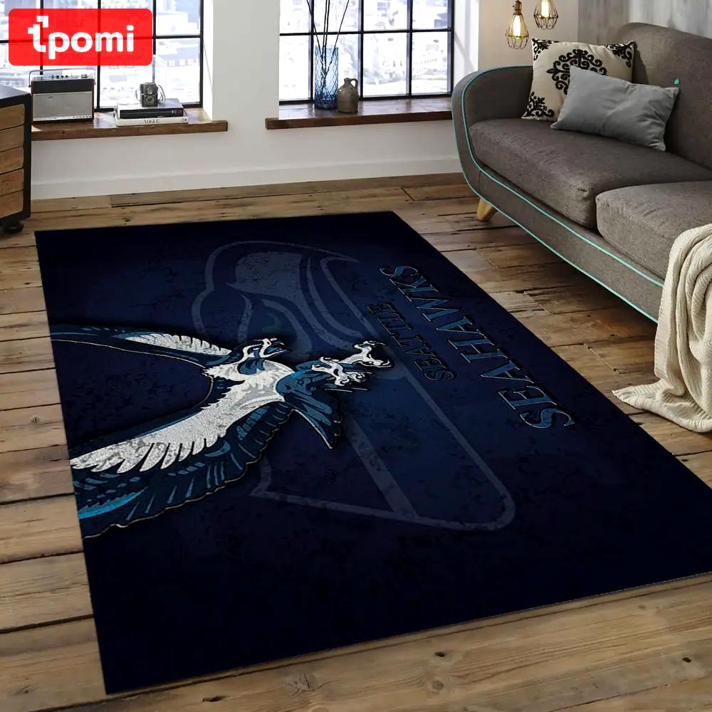 Nfl seattle seahawks football team logo rectangle area rug ss12 Rectangle Rug