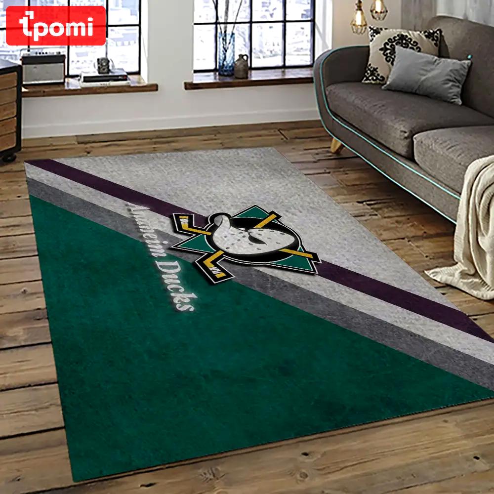 Nhl anaheim ducks ice hockey team logo sport carpet area rug home decor gift the ducks gift for fans gift for son ahd13 Rectangle Rug