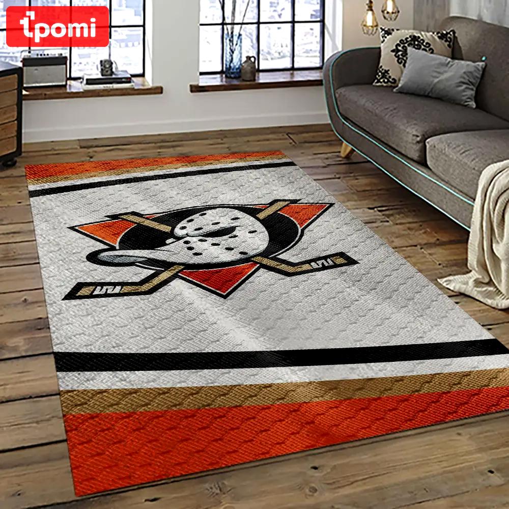 Nhl anaheim ducks ice hockey team logo sport carpet area rug home decor gift the ducks gift for fans gift for son ahd14 Rectangle Rug