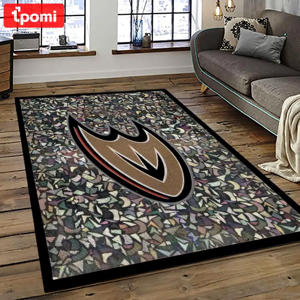 Nhl anaheim ducks ice hockey team logo sport carpet area rug home decor gift the ducks gift for fans gift for son ahd15 Rectangle Rug