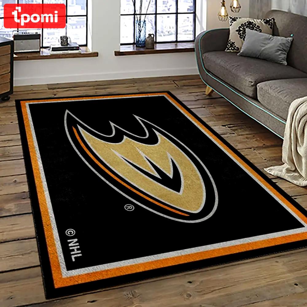 Nhl anaheim ducks ice hockey team logo sport carpet area rug home decor gift the ducks gift for fans gift for son ahd22 Rectangle Rug