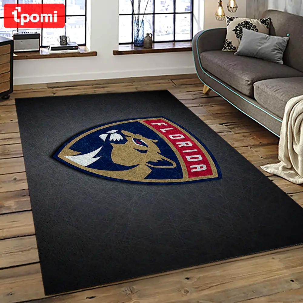 Nhl florida panthers hockey team logo sport carpet rectangle area rug for living room fp25 Rectangle Rug