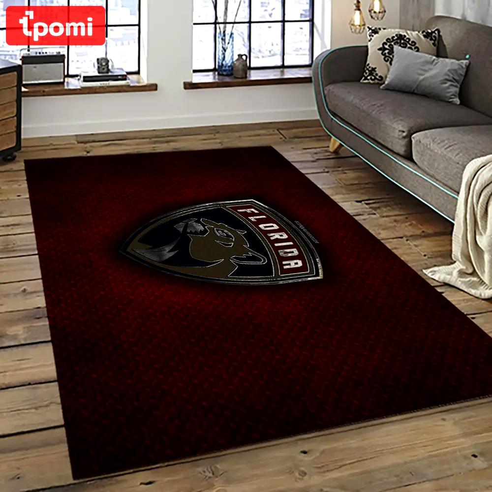 Nhl florida panthers hockey team logo sport carpet rectangle area rug for living room fp26 Rectangle Rug