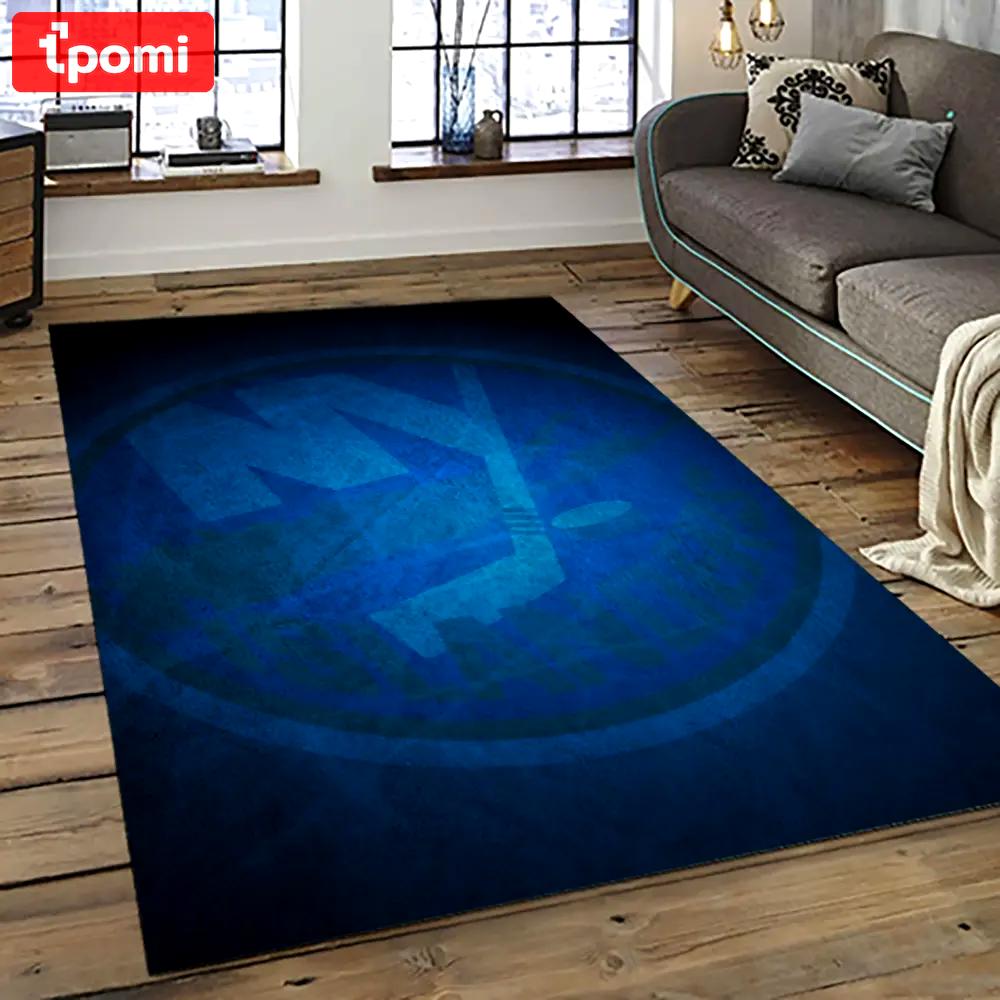 Nhl new york islanders hockey team logo sport carpet rectangle area rug for living room nyi39 Rectangle Rug