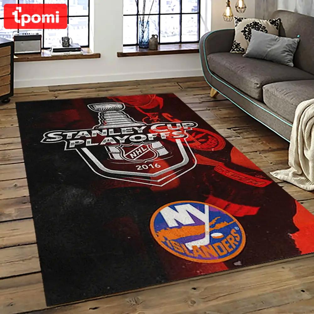Nhl new york islanders hockey team logo sport carpet rectangle area rug for living room nyi64 Rectangle Rug