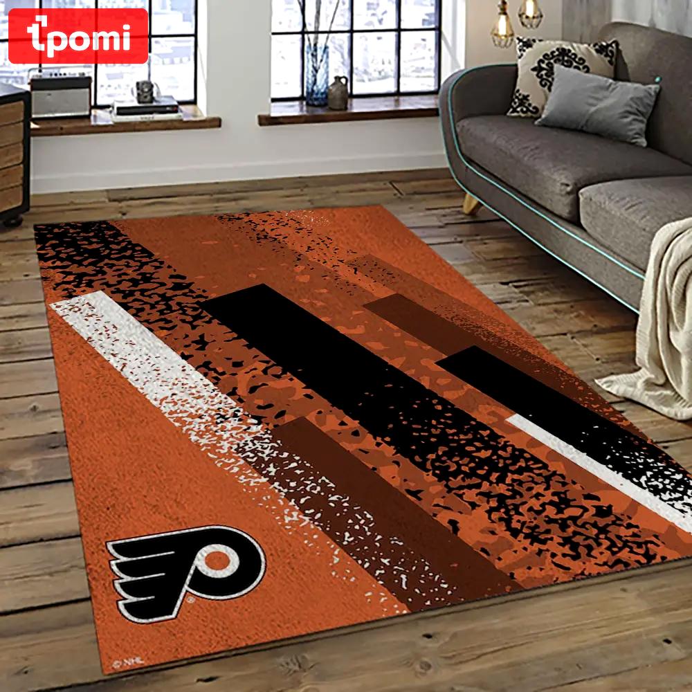 Nhl philadelphia flyers hockey team logo sport carpet rectangle area rug for living room pf05 Rectangle Rug