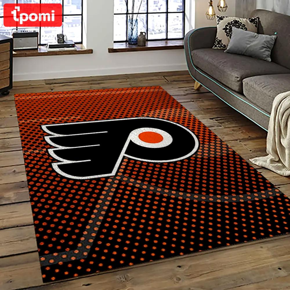 Nhl philadelphia flyers hockey team logo sport carpet rectangle area rug for living room pf58 Rectangle Rug