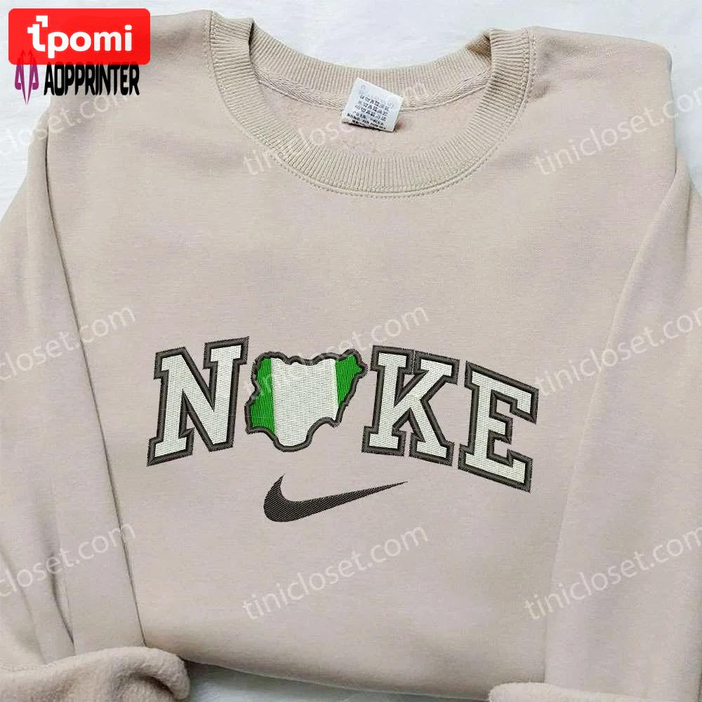 Nigeria x nike embroidered shirt: national day gifts & nike inspired apparel Embroidered Shirt