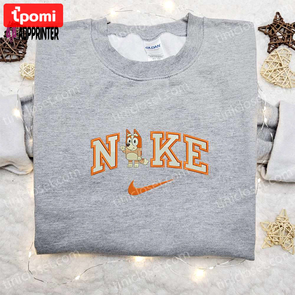 Nike cartoon embroidered sweatshirt – bingo hi x bluey shirt nike inspired design Embroidered Shirt