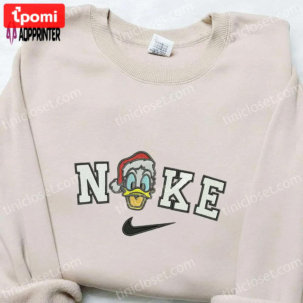 Nike christmas x donald duck sweatshirt: disney embroidered shirt best gift ideas Embroidered Shirt