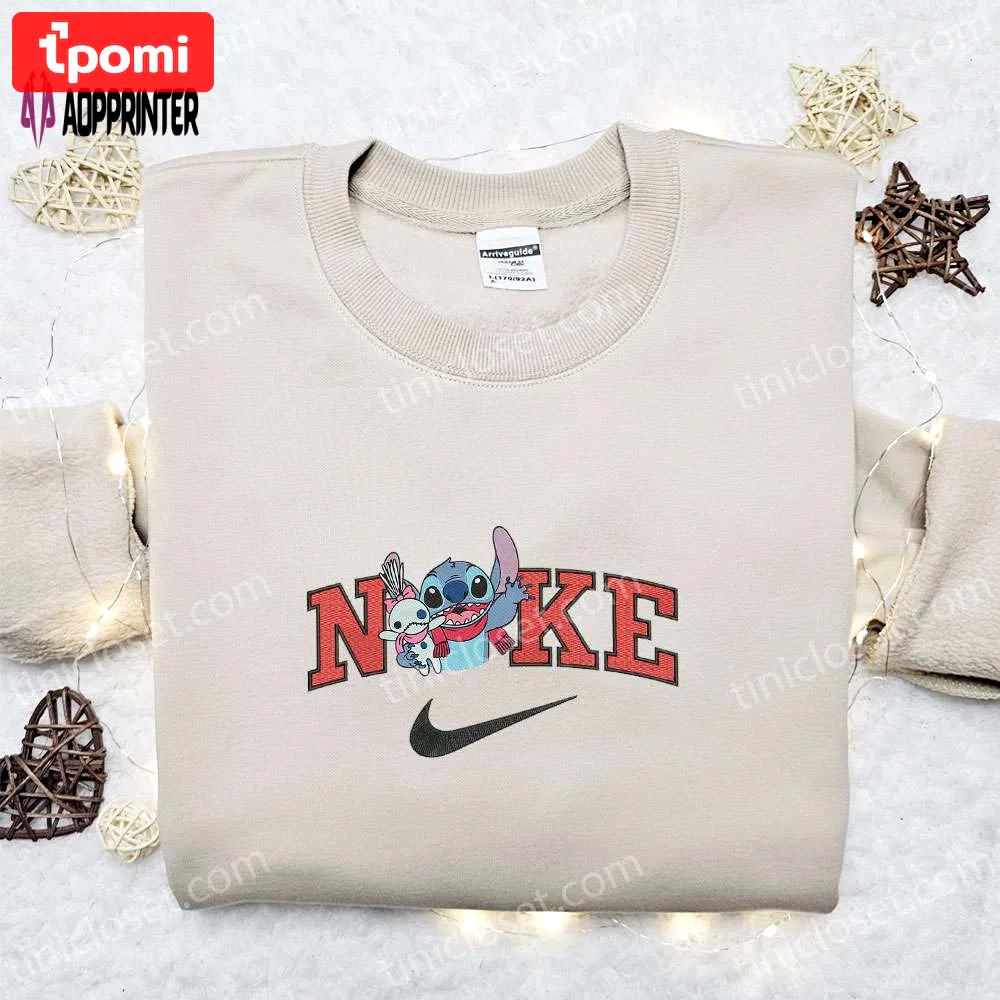 Nike christmas x stitch and scrump embroidered sweatshirt: disney movie shirt best christmas gift ideas Embroidered Shirt