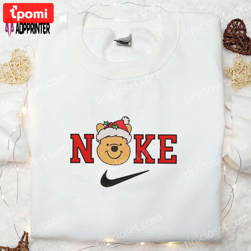 Nike christmas x winnie the pooh embroidered sweatshirt: disney characters shirt perfect christmas gift Embroidered Shirt